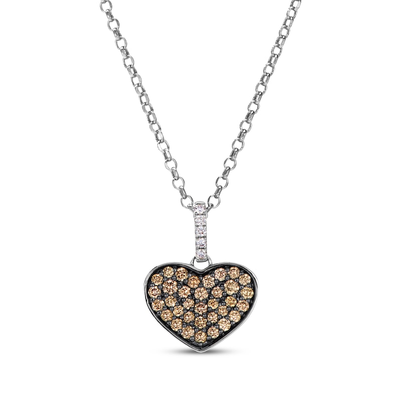 Main Image 1 of Le Vian Diamond Heart Necklace 3/8 ct tw 14K Vanilla Gold 19"