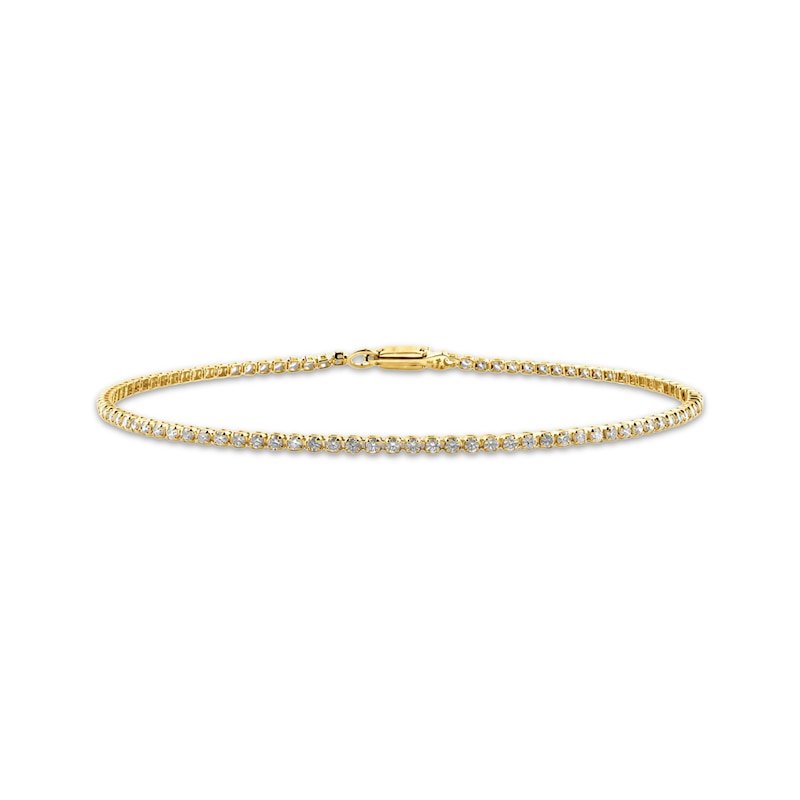 Main Image 1 of Rocksbox The Everyday Lab-Grown Diamond Slim Tennis Bracelet 1 ct tw 24K Yellow Gold Vermeil Sterling Silver 6.5"