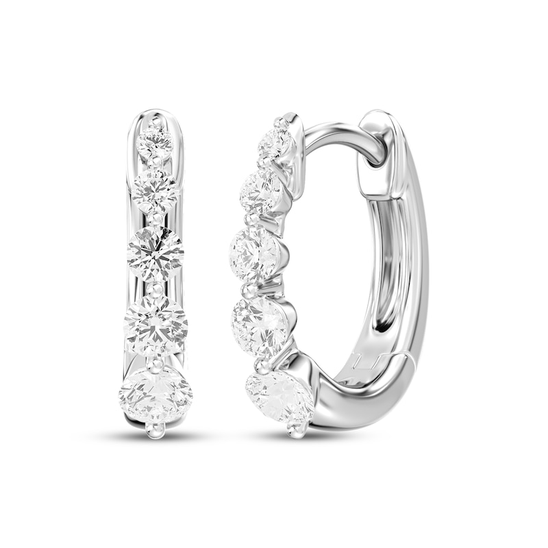 Main Image 1 of KAY Lab-Grown Diamonds Graduated Hoop Earrings 1/2 ct tw Sterling Silver