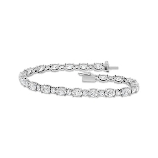 KAY Lab-Grown Diamonds Certified Oval & Round-Cut Tennis Bracelet 10 ct tw 10K White Gold 7.25"