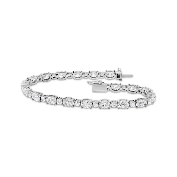 KAY Lab-Grown Diamonds Certified Oval & Round-Cut Tennis Bracelet 10 ct tw 10K White Gold 7.25"