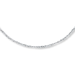 Sparkle Chain Necklace Solid 14K White Gold 20"