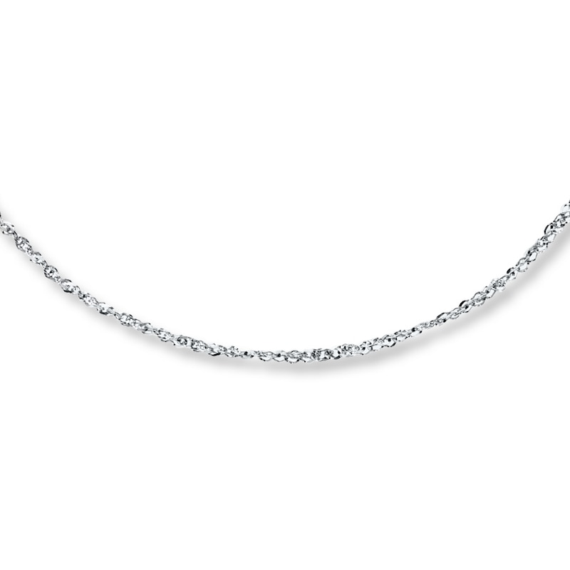 Main Image 1 of Sparkle Chain Necklace Solid 14K White Gold 20&quot;