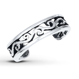 Scroll-Work Toe Ring Sterling Silver