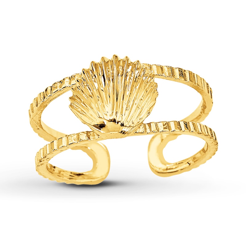 Main Image 1 of Sea Shell Toe Ring 14K Yellow Gold