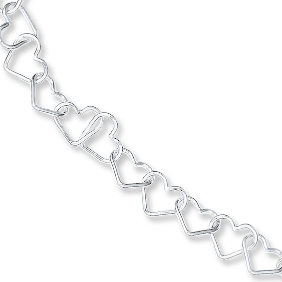 Sterling Silver Heart Link Bracelet