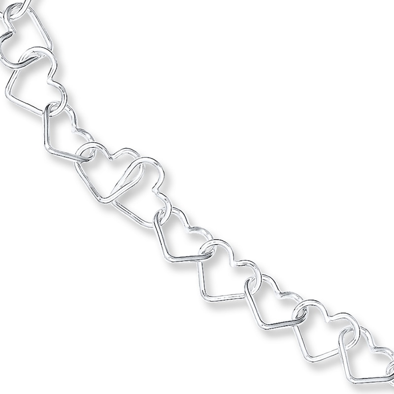 Main Image 1 of Heart Link Bracelet Sterling Silver 8&quot;