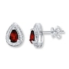 Thumbnail Image 0 of Garnet Earrings Diamond Accents Sterling Silver