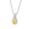 Thumbnail Image 0 of Citrine Necklace Diamond Accent Sterling Silver