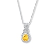 Thumbnail Image 1 of Citrine Necklace Diamond Accent Sterling Silver