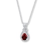 Thumbnail Image 0 of Garnet Necklace Diamond Accent Sterling Silver