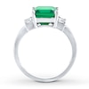 Thumbnail Image 2 of Lab-Created Emerald Lab-Created Sapphires Sterling Silver Ring