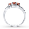 Thumbnail Image 2 of Garnet Ring Diamond Accents Sterling Silver