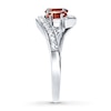 Thumbnail Image 3 of Garnet Ring Diamond Accents Sterling Silver
