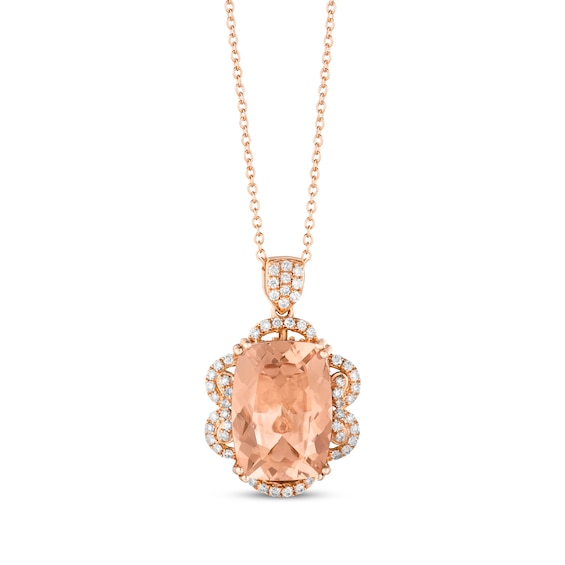 Le Vian Couture Morganite Necklace 3/8 ct tw Diamonds 18K Strawberry Gold 18"