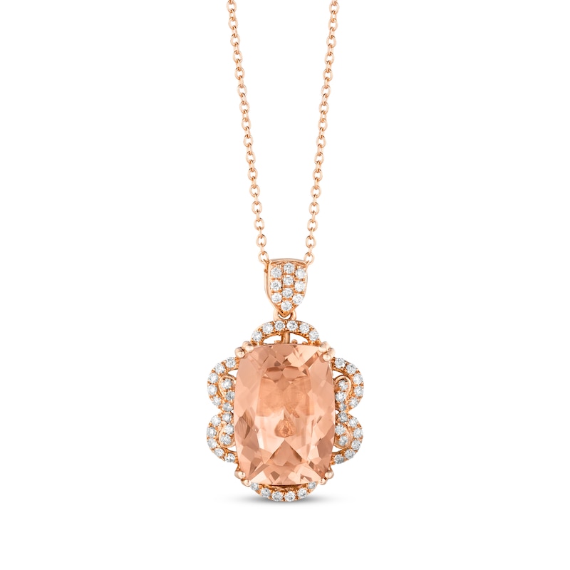 Main Image 1 of Le Vian Couture Morganite Necklace 3/8 ct tw Diamonds 18K Strawberry Gold 18&quot;