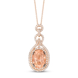 Le Vian Couture Morganite Necklace 7/8 ct tw Diamonds 18K Strawberry Gold 18"