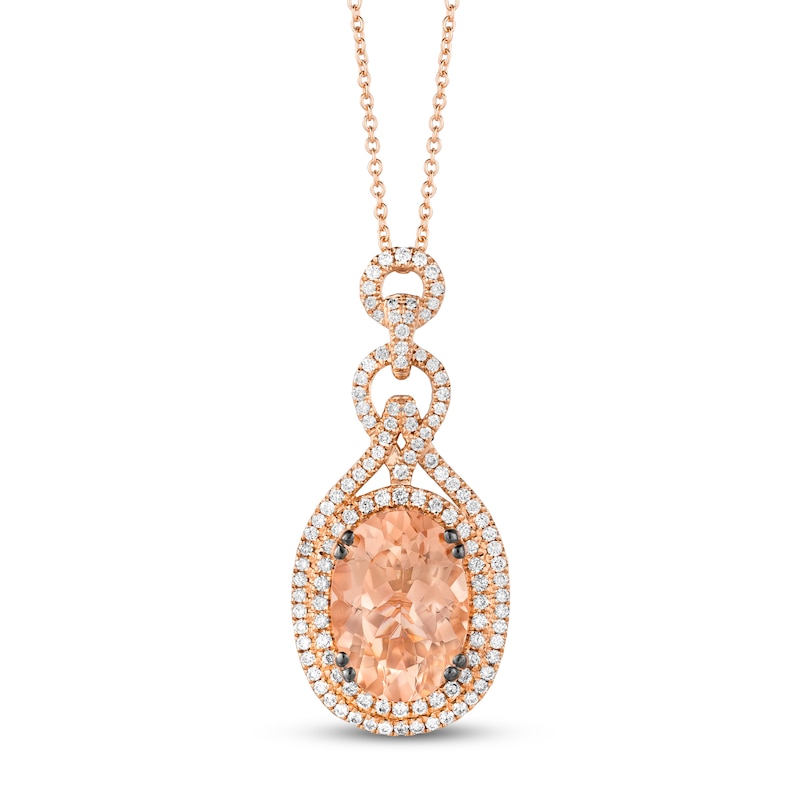 Main Image 1 of Le Vian Couture Morganite Necklace 7/8 ct tw Diamonds 18K Strawberry Gold 18&quot;