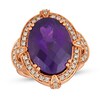 Le Vian Creme Brulee Amethyst Ring 3/4 ct tw Diamonds 18K Strawberry Gold