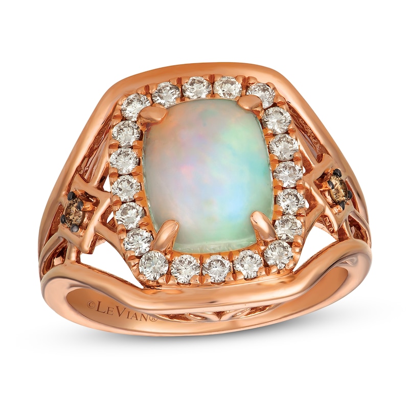 Main Image 1 of Le Vian Creme Brulee Opal Ring 1/2 ct tw Diamonds 14K Strawberry Gold - Size 7