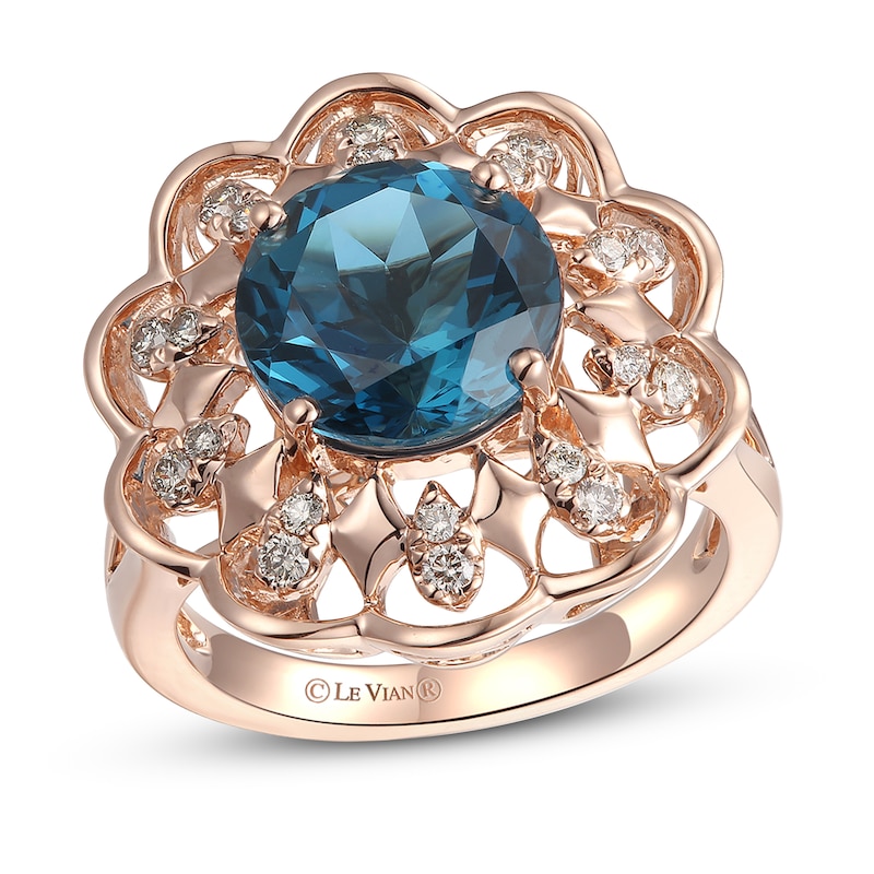 Main Image 1 of Le Vian Creme Brulee Topaz Ring 1/4 ct tw Diamonds 14K Strawberry Gold - Size 7