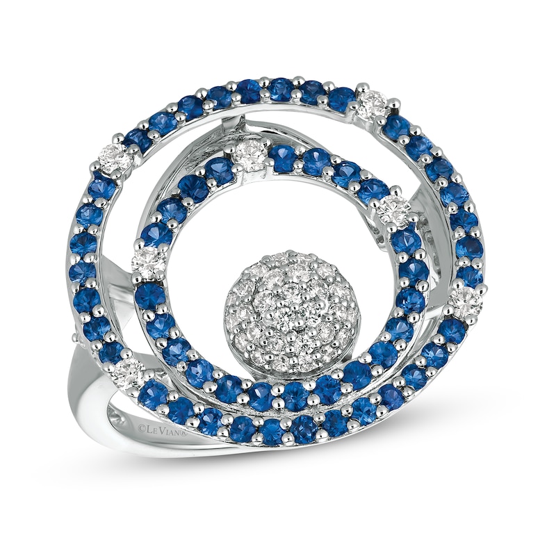Le Vian Sapphire Ring 3/8 ct tw Diamonds 14K Vanilla Gold - Size 7