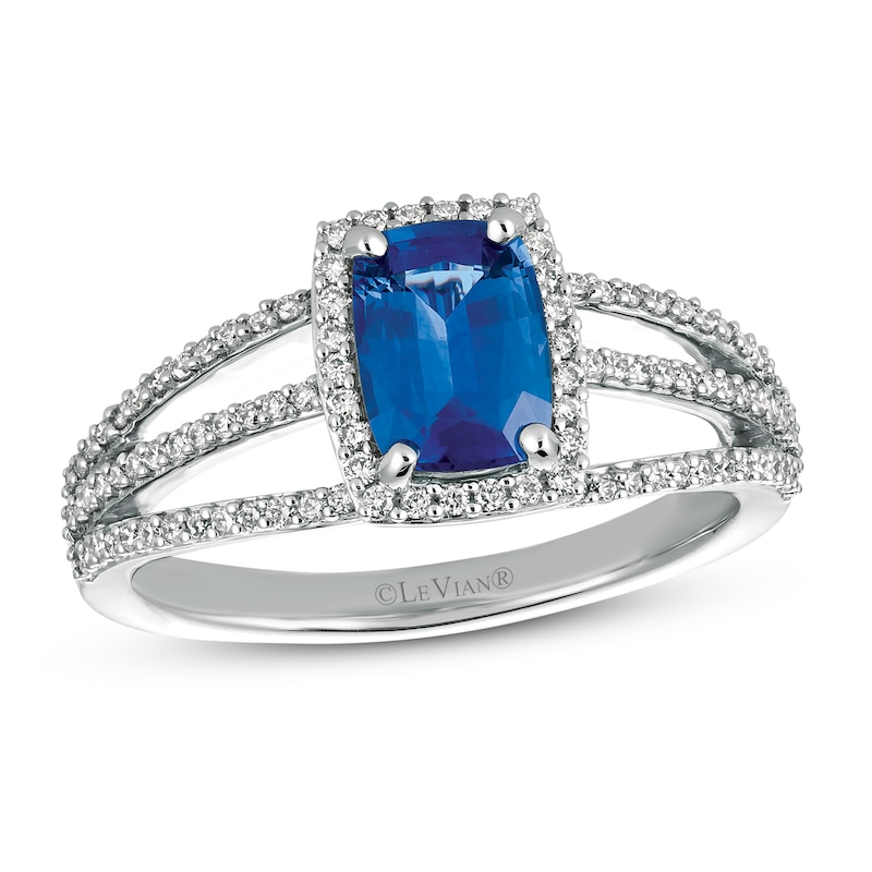 Le Vian Sapphire Ring 1/3 ct tw Diamonds 14K Vanilla Gold