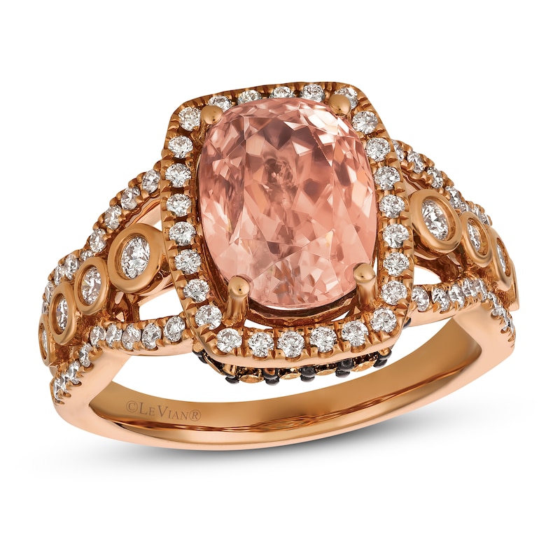 Le Vian Creme Brulee Morganite Ring 7/8 ct tw Diamonds 18K Strawberry Gold