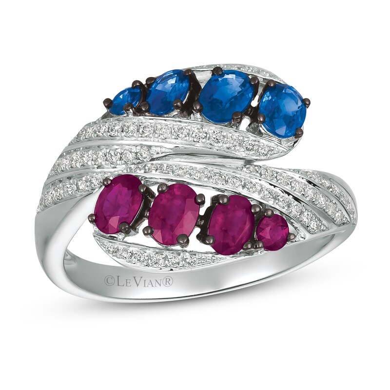 Le Vian Sapphire/Ruby Ring 1/4 ct tw Diamonds 18K Vanilla Gold