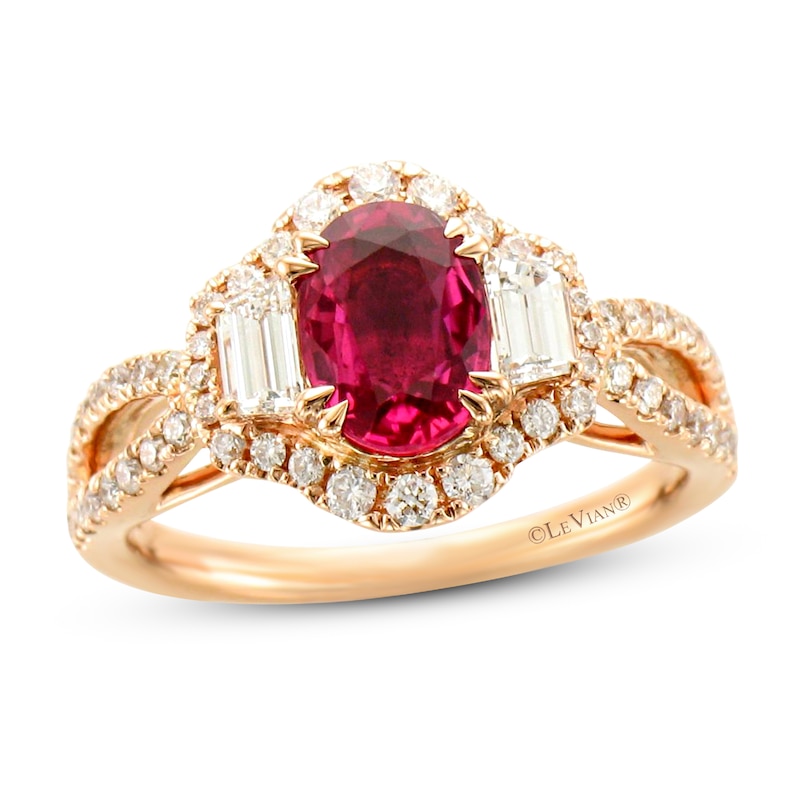 Le Vian Couture Ruby Ring 7/8 ct tw Diamonds 18K Strawberry Gold