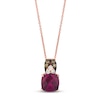 Le Vian Rhodolite Necklace 1/5 ct tw Diamonds 14K Strawberry Gold 18"