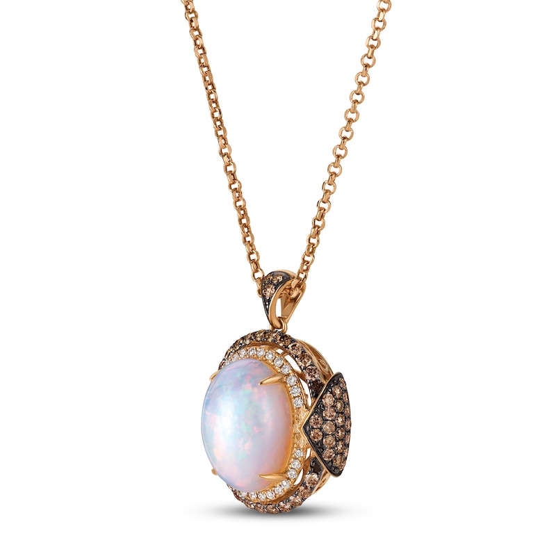 Main Image 1 of Le Vian Chocolatier Opal Necklace 7/8 ct tw Diamonds 18K Strawberry Gold 18&quot;