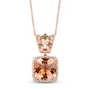Le Vian Chocolatier Morganite Necklace 1/4 ct tw Diamonds 14K Strawberry Gold 18"