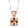 Thumbnail Image 1 of Le Vian Chocolatier Morganite Necklace 1/4 ct tw Diamonds 14K Strawberry Gold 18&quot;