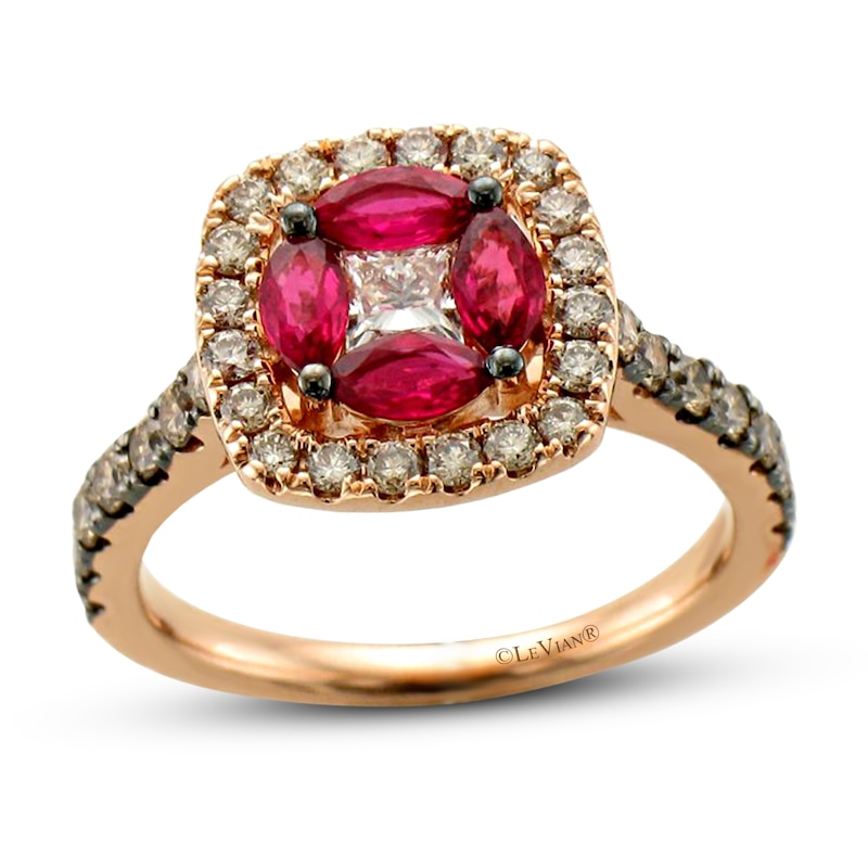 Le Vian Creme Brulee Ruby Ring 1 ct tw Diamonds 14K Strawberry Gold ...