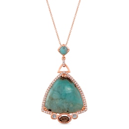 Le Vian Aquaprase/Quartz/Topaz Necklace 14K Strawberry Gold 20"
