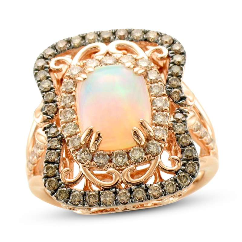 Le Vian Creme Brulee Opal Ring 1 ct tw Diamonds 14K Strawberry Gold