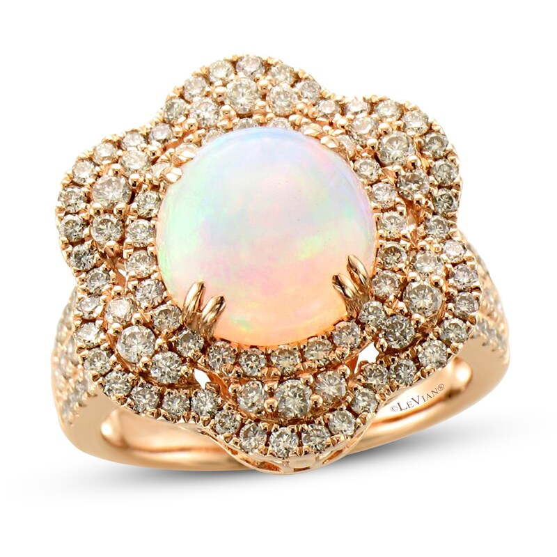 Le Vian Creme Brulee Opal Ring 1-1/3 ct tw Diamonds 14K Strawberry Gold