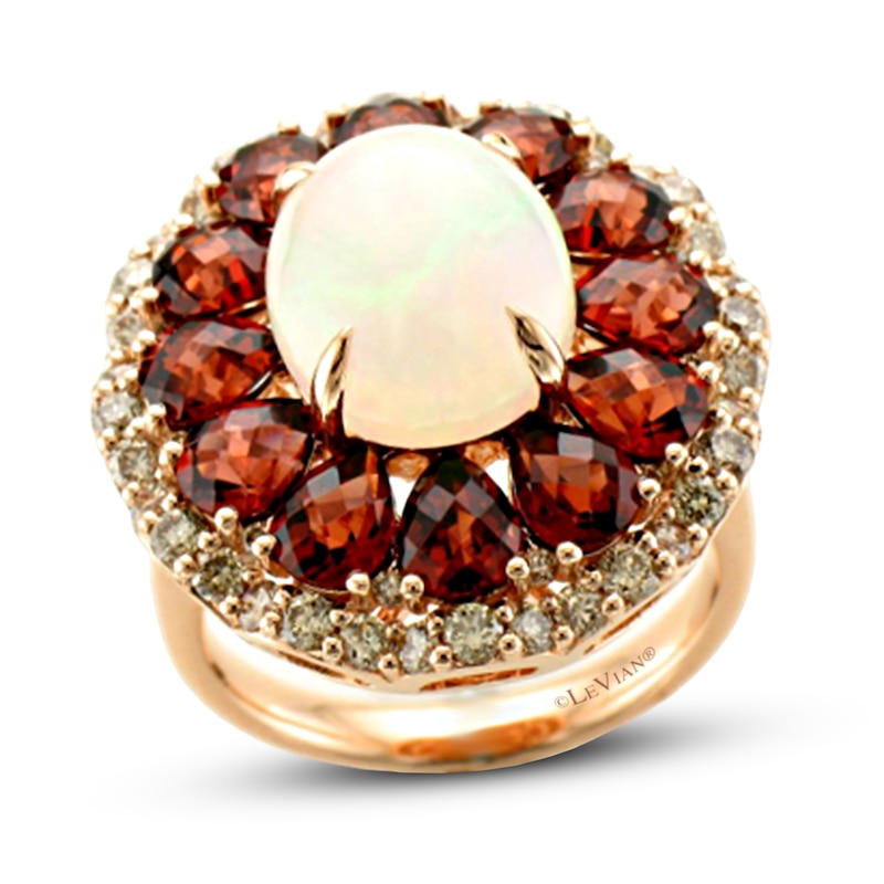 Main Image 1 of Le Vian Nude Opal/Garnet Ring 1 ct tw Diamonds 14K Strawberry Gold - Size 7