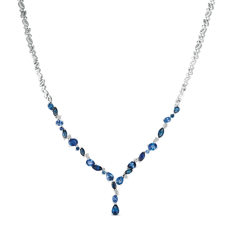 Main Image 1 of Le Vian Sapphire Necklace 1/3 ct tw Diamonds 14K Vanilla Gold