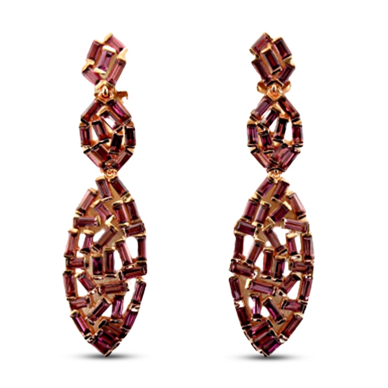 Main Image 1 of Le Vian Nude Rhodolite Earrings 14K Strawberry Gold