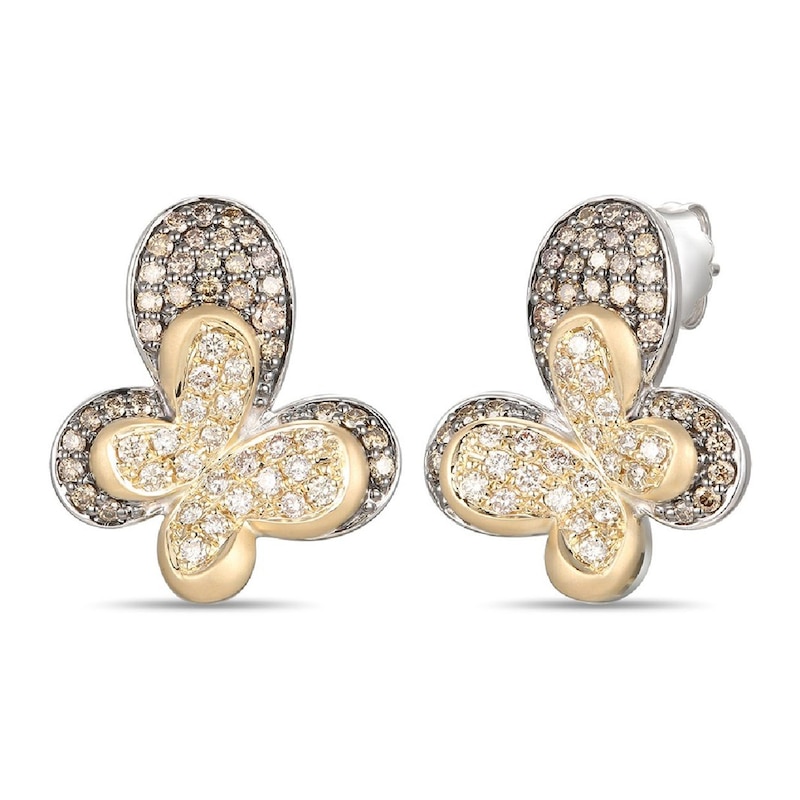 Le Vian Butterfly Earrings 1 ct tw Diamonds 14K Two-Tone Gold