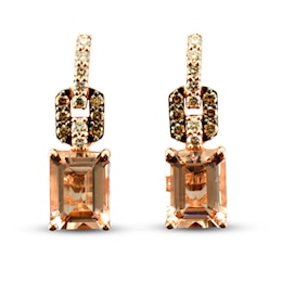 Le Vian Morganite Earrings 1/2 ct tw Diamonds 14K Strawberry Gold