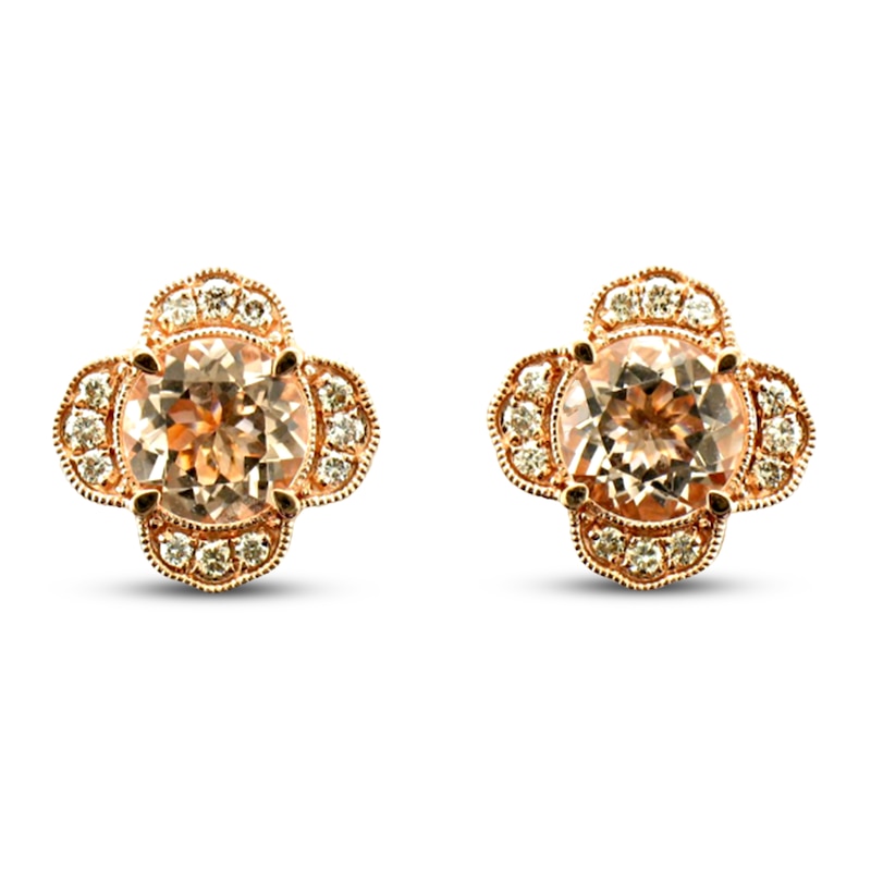 Le Vian Morganite Earrings 1/4 ct tw Diamonds 14K Strawberry Gold