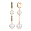 Thumbnail Image 1 of Le Vian Chocolatier Cultured Pearl Earrings 1/4 ct tw Diamonds 14K Honey Gold