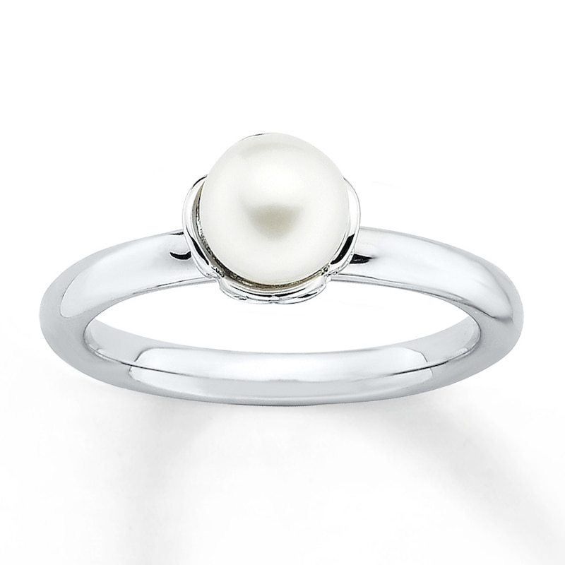 Main Image 1 of Stackable Ring Freshwater Cultured Pearl Sterling Silver