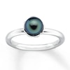 Stackable Ring Black Cultured Pearl Sterling Silver