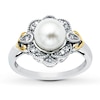 Thumbnail Image 0 of Cultured Pearl Ring 1/10 ct tw Diamond Sterling Silver & 10K Yellow Gold