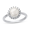 Thumbnail Image 0 of Cultured Pearl Ring 1/8 ct tw Diamond Sterling Silver