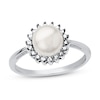 Thumbnail Image 1 of Cultured Pearl Ring 1/8 ct tw Diamond Sterling Silver